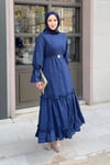 ELBİSEKemerli ELbise 51083 Lacivert