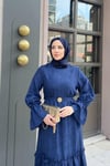 ELBİSEKemerli ELbise 51083 Lacivert