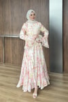 ELBİSEKolu Pelerinli Elbise 1204 Pembe