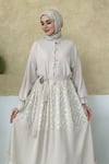 ELBİSELara Elbise 8045 Bej