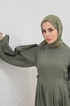 ELBİSELERA KETEN ELBİSE 23383 HAKİ