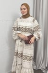 ELBİSELeydi Keten Elbise 8258 Vizon