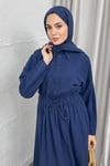ELBİSELOİ KETEN ELBİSE 6363 LACİVERT