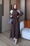 ELBİSEMoi Elbise 1082 Kahve