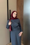 ELBİSEOysho Büzgülü Elbise 1108 Antrasit