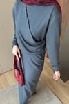 ELBİSEOysho Büzgülü Elbise 1108 Antrasit