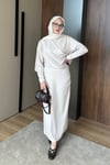 ELBİSEOysho Büzgülü Elbise 1108 Bej