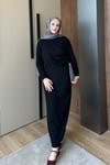 ELBİSEOysho Büzgülü Elbise 1108 Siyah