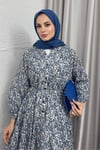 ELBİSEPİA VİSKON ELBİSE 1032 MAVİ