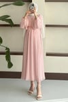 ELBİSEPiliseli Elbise 1001 Pembe