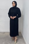 ELBİSEPiliseli Elbise 1001 Siyah