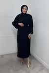 ELBİSEPiliseli Elbise 1001 Siyah