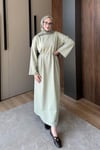 ELBİSESade Kemerli Elbise 1109 Çağla