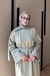 ELBİSESade Kemerli Elbise 1109 Çağla