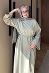 ELBİSESade Kemerli Elbise 1109 Çağla