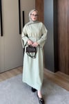 ELBİSESade Kemerli Elbise 1109 Çağla