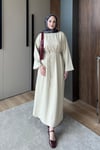 ELBİSESade Kemerli Elbise 1109 S Bej