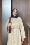 ELBİSESade Kemerli Elbise 1109 S Bej