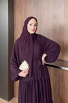 ELBİSEŞifon Elbise Şal Detaylı 1187 Bordo