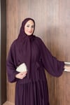 ELBİSEŞifon Elbise Şal Detaylı 1187 Bordo