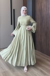 ELBİSETaşlı Elbise 1205 Yağyeşili