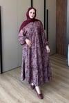 ELBİSEViskon Desenli Elbise 1103 Bordo