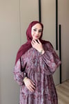 ELBİSEViskon Desenli Elbise 1103 Bordo