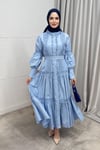 ELBİSEVİYANA KETEN ELBİSE 8246-S BEBE MAVİ