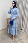 ELBİSEVİYANA KETEN ELBİSE 8246-S BEBE MAVİ