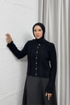 HIRKABüzgü Detaylı Hırka Siyah 24597