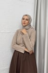 HIRKABüzgü Detaylı Hırka Vizon 24597