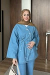 TAKIMAsimetrik Kesim Kot Takım 1056 Denim