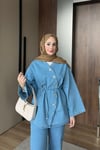 TAKIMAsimetrik Kesim Kot Takım 1056 Denim