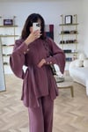 TAKIMAsimetrik Pantolonlu Takım Bordo1090 