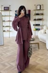 TAKIMAsimetrik Pantolonlu Takım Bordo1090 