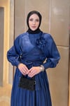 TAKIMÇiçek Aksesuarlı Şifon Takım 51027 Lacivert