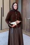 TAKIMDeri Etekli Takım 1048 Kahve