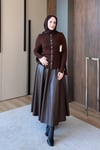 TAKIMDeri Etekli Takım 1048 Kahve