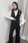 TAKIMGÜL AKSESUARLI YELEKLİ TAKIM 7199 SİYAH