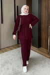 TAKIMLinda Pantolonlu Takım 1131 Bordo 