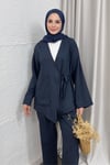 TAKIMNOUN KİMONO KETEN TAKIM 1044 LACİVERT 