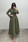 TAKIMParıltılı Büzgülü Takım 2286 Haki