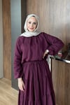 TAKIMŞifon Etekli Takım 1098 Bordo