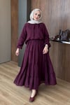 TAKIMŞifon Etekli Takım 1098 Bordo
