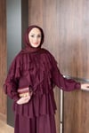 TAKIMŞifon Pantolonlu Takım 1189 Bordo