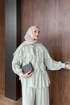 TAKIMŞifon Pantolonlu Takım 1189 Çağla