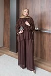 TAKIMŞifon Pantolonlu Takım 1189 Kahve