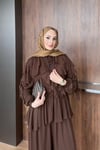 TAKIMŞifon Pantolonlu Takım 1189 Kahve