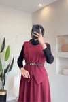 TAKIMYelekli Etekli  Takım 51007 Bordo