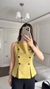 BLUZBüşceÇİFT DÜĞME DETAYLI BLUZ YEŞİL